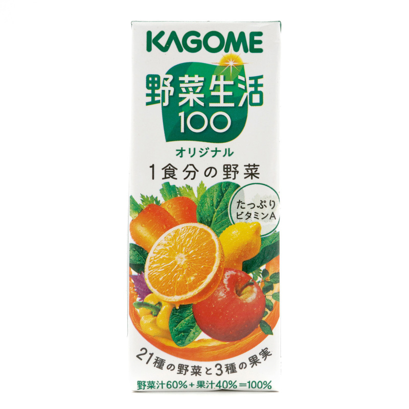 现货日本进口kagome可果美野菜生活胡萝卜和橙味果蔬汁盒装200ml