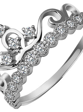 皇冠戒指女纯银日韩潮S925个性