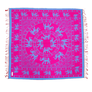 加厚旅游景点大象方巾秋冬季保暖仿羊绒民族风披肩围巾批发女毯子