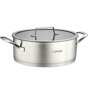 德国316火锅26cm1层浅蒸锅加厚底进口18/10不锈钢欧式双耳煎汤锅