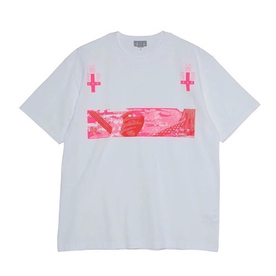 CAVEMPT 日潮C.E 19SS EMP TEE 粉色 十字架 女人脸 男女短袖T恤