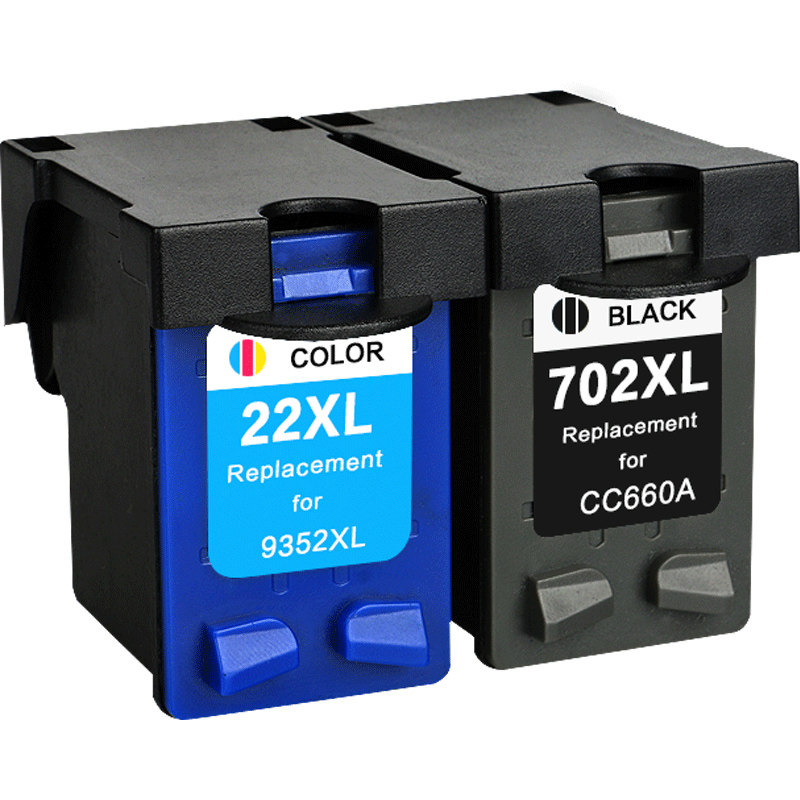 彩格兼容惠普702墨盒hp22彩色HP Officejet j3508 J3600 J3606 3608 5508打印机墨盒J3500一体机黑色大容量