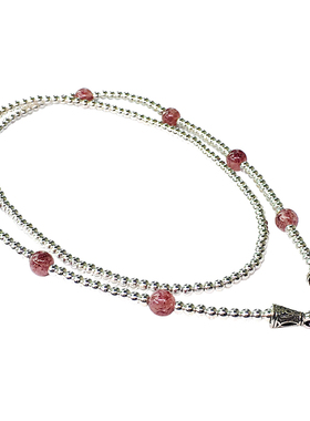 原创高端925银月光石草莓晶挂链