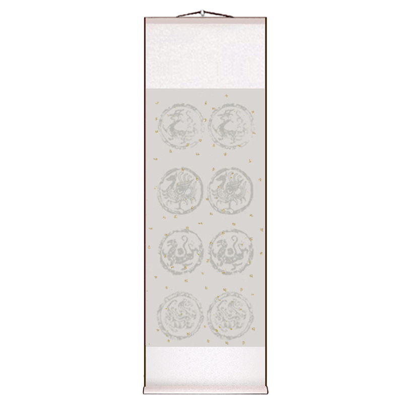 锦记大徽堂空白卷轴书法作品纸半生半熟书法专用宣纸四言大号仿古七言洒金楹联瓦当竖轴对联纸挂轴