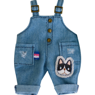 ob11娃衣妹头bjd8分holala衣服牛仔背带裤短袖T