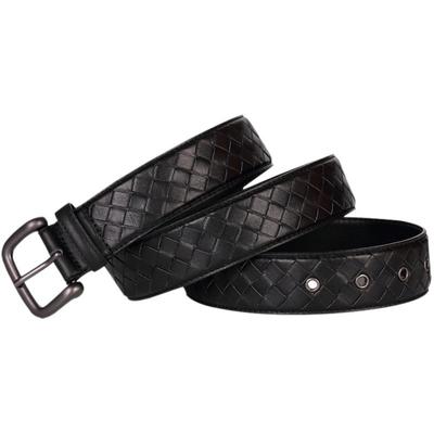 编织女士情侣青年针扣真皮腰带