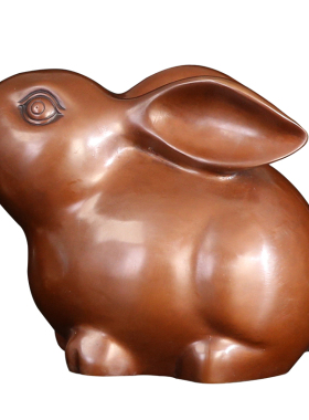 徽匠铜韵风水十二生肖兔子摆件