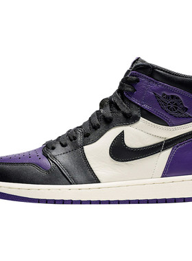 AJ1OG黑紫黑绿脚趾篮球鞋