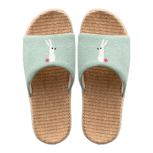 亲子款亚麻拖鞋夏季男女儿童居家情侣软底地板凉拖家用室内防滑拖