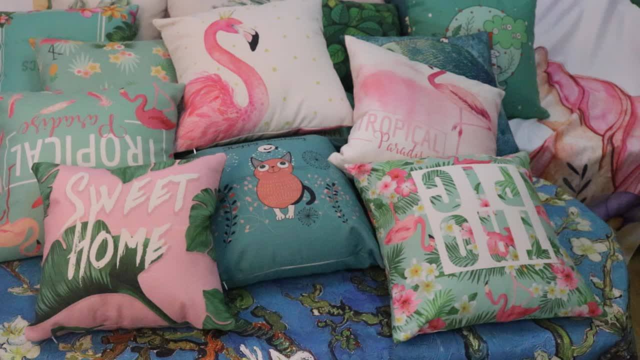 Wholesale Fashion Digital Printed Pattern Cotton Linen Cushion Covers