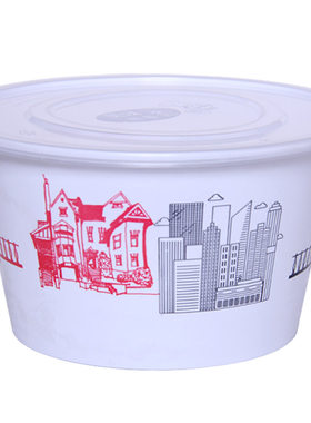 双层塑料圆形双层外卖打包餐盒