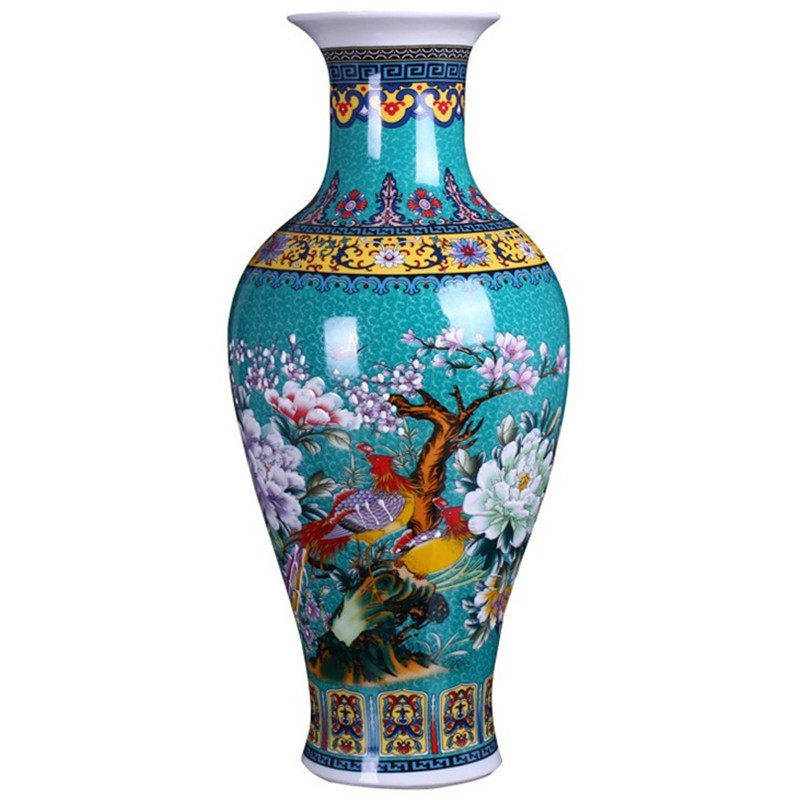 景德镇落地陶瓷大花瓶插花简约欧式客厅现代家居饰品工艺品摆件