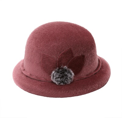 秋冬季帽子女加绒优雅卷边盆帽