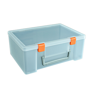 长方形手提塑料零件盒AI教具整理盒带盖透明乐高积木收纳盒玩具箱