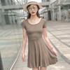 3362 (short -sleeved dress) camel color