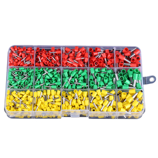 冷压端子15合1 管式针形预绝缘接线紫铜端头插针组合套盒装990只