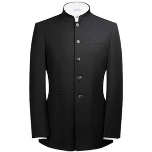 男士中华立领复古龙西装时尚套装休闲修身中山装礼服结婚西服套装