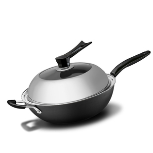 无涂层铸铁炒锅不粘锅生铁锅不生锈电磁炉燃气灶家用老式炒菜锅具