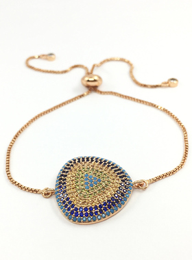 土耳其微镶饰品法蒂玛女情侣手链