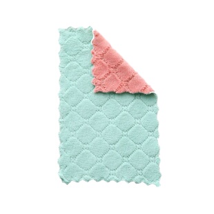 素色双面双色珊瑚绒吸水抹布加厚洗碗布厨房擦桌布擦手巾清洁抹布