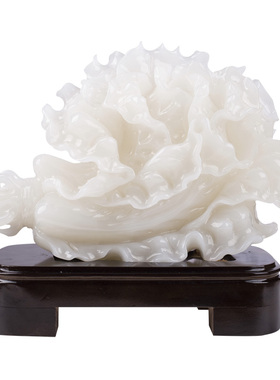 石诚记天然玉石中式白菜摆件客厅