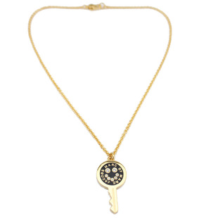 现货Marc欧美小众设计 LOGO反战小钥匙笑脸项链毛衣挂饰女百搭