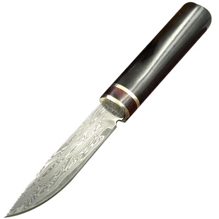 手工大马士革钢刀胚刀具 花纹钢茶刀刀坯刀条半成品diy小刀直刀