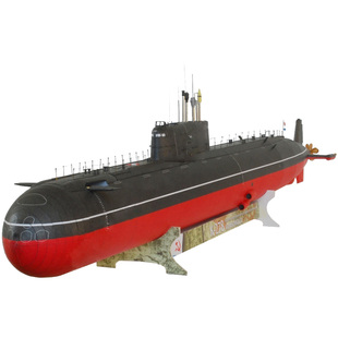 苏联K-278共青团员号685型核潜艇纸模型1:200军武宅创意手工DIY