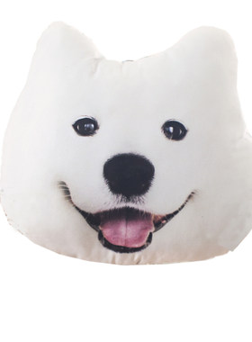 哈士奇秋田犬靠垫立体汽车抱枕