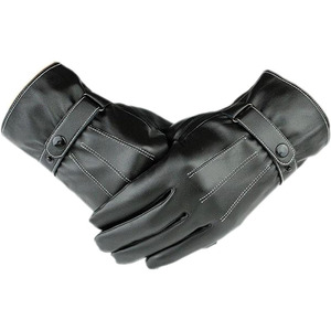 不打烊十指全触屏弹性超纤革防风防寒加绒保暖驾车户外全指手套