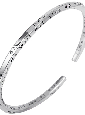 莫比乌斯银手镯潮女字母ins