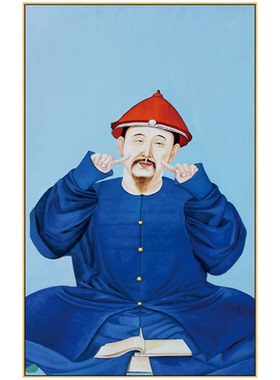 新中式风清朝皇帝人物摩登装饰画