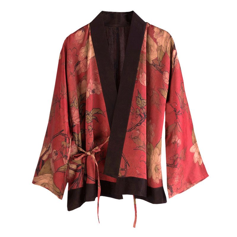 真丝香云纱改良交领上衣茶服样板