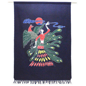 布艺蜡染门帘傣族孔雀舞中式挂帘餐厅酒吧装饰客厅卫生间隔断帘