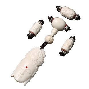 天然鹿角星月菩提配饰桶珠佛头四件套小金刚套餐套装文玩男女手串