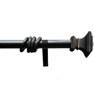 396家居*美式铝合金方头窗帘杆罗马杆欧式滑轨道架法式可上门安装
