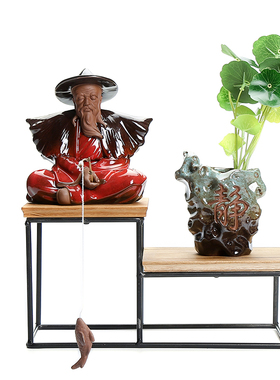 中式风姜太公家居客厅水培装饰品