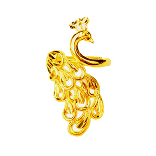 久不掉色仿越南沙金戒指女士欧币镀金转运珠金珠花朵戒指结婚饰品