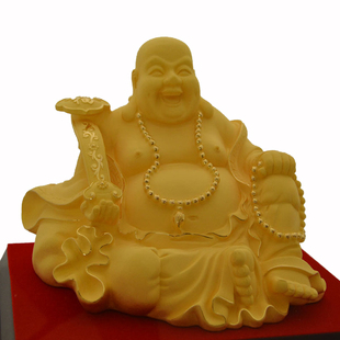 绒沙金弥勒佛布袋和尚大肚佛佛爷 家居招财风水摆件 佛像供奉用品