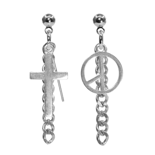 bigbang GD权志龙同款耳钉十字架耳钉925纯银男女情侣pom反战标潮