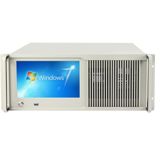 4U工控机箱9寸触摸显示屏副屏atx一体机导播工作站工业电脑服务器