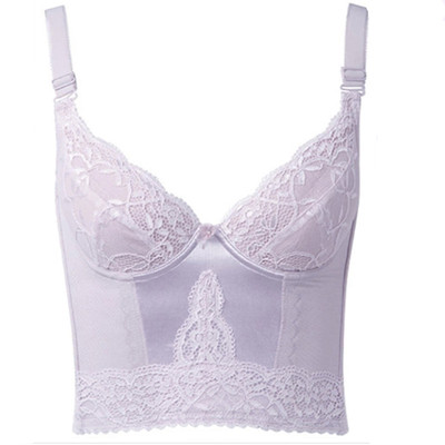 安提身材管理器巴黎春色长文胸紫色大码内衣薄100G聚拢收副乳聚拢