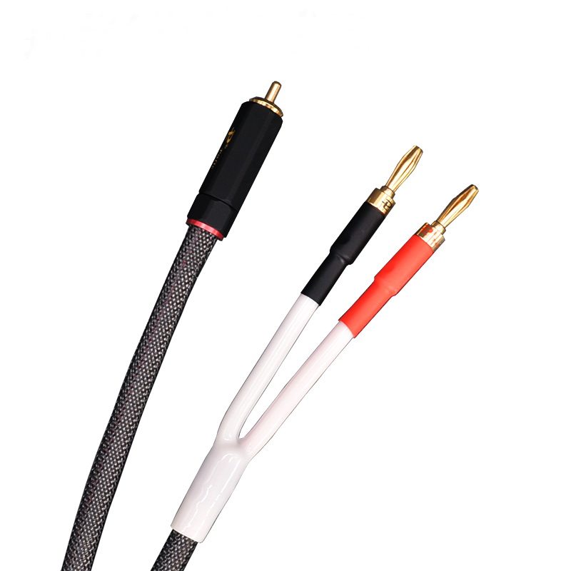 银珂5N结晶铜2.1音箱喇叭线RCA莲花头转香蕉头音频信号线
