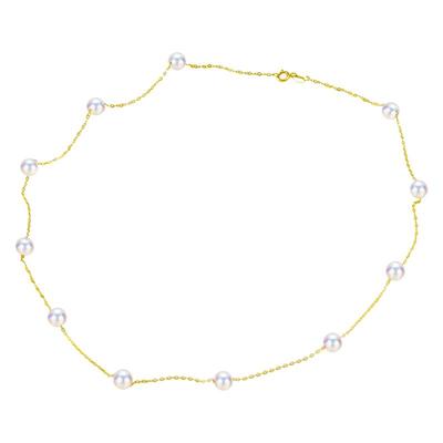 香港珍世缘18k金淡水女珍珠项链