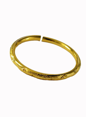 满天星开口可调节实心仿黄金手镯