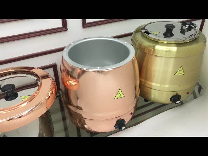 Commercial Kitchen Equipments 10l Copper Food Warmer Pot,Round Heating