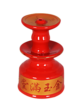 陶瓷烛台佛具敬神拜佛插蜡烛台佛堂用品大红色朱红色酥油灯