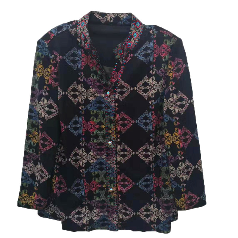 新品衬衫奶奶加肥80岁中老年女装