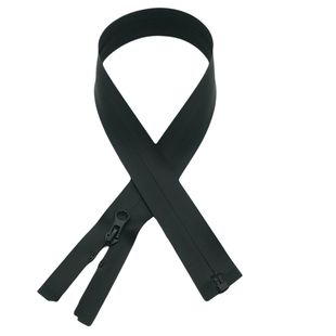 5号黑色进口防水拉链开尾闭尾拉链羽绒服压胶防水拉链反面拉锁