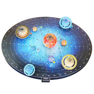 太阳系八大行星3d立体拼图太空星球天文手工制作拼装diy纸质模型